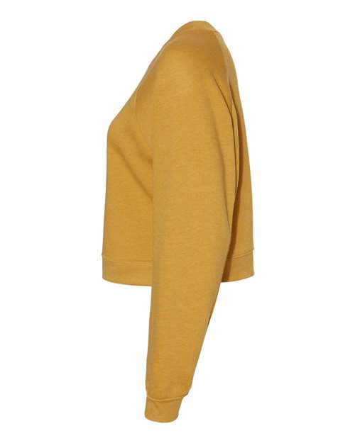BELLA + CANVAS Women's Crop Raglan Crewneck Sweatshirt 7505