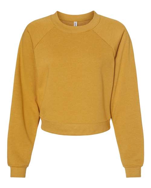 BELLA + CANVAS Women's Crop Raglan Crewneck Sweatshirt 7505