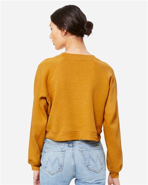 BELLA + CANVAS Women's Crop Raglan Crewneck Sweatshirt 7505