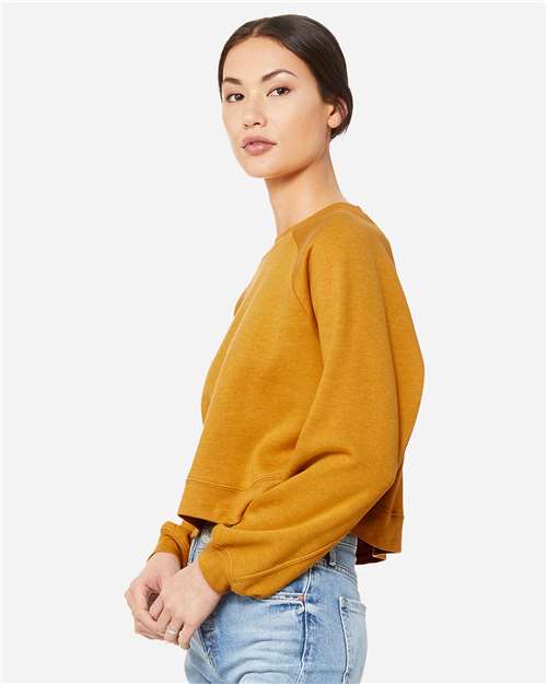 BELLA + CANVAS Women's Crop Raglan Crewneck Sweatshirt 7505