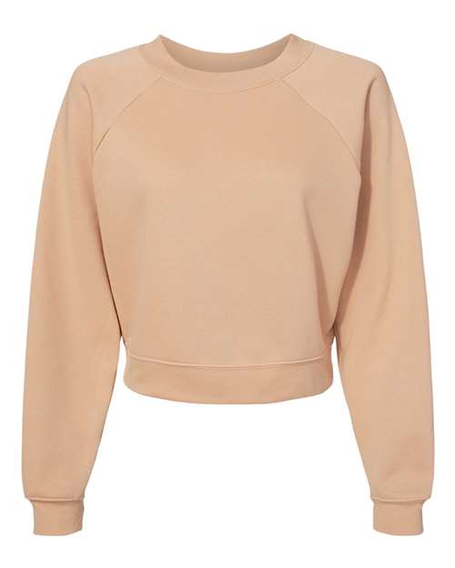 BELLA + CANVAS Women's Crop Raglan Crewneck Sweatshirt 7505