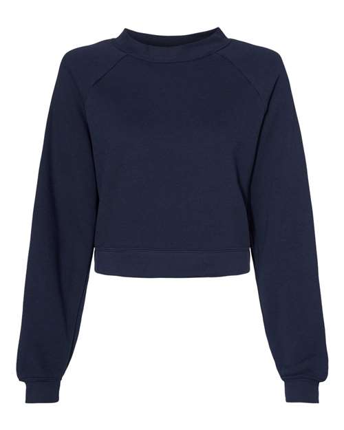 BELLA + CANVAS Women's Crop Raglan Crewneck Sweatshirt 7505
