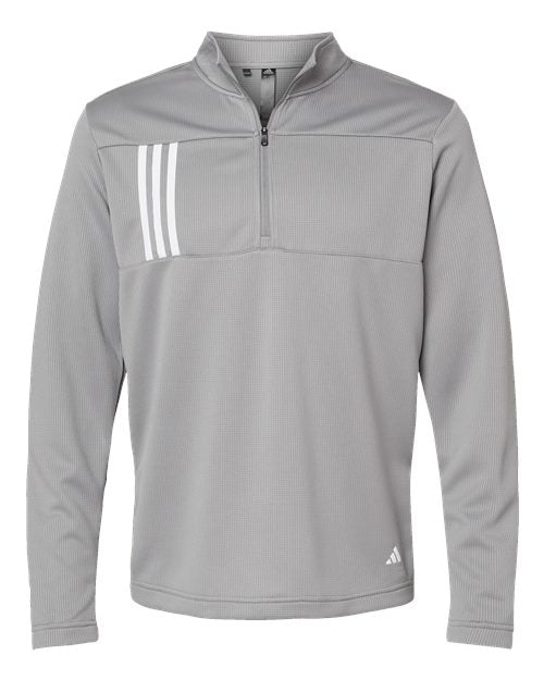 Adidas Men's 3-Stripes Double-Knit Quarter-Zip Pullover A482