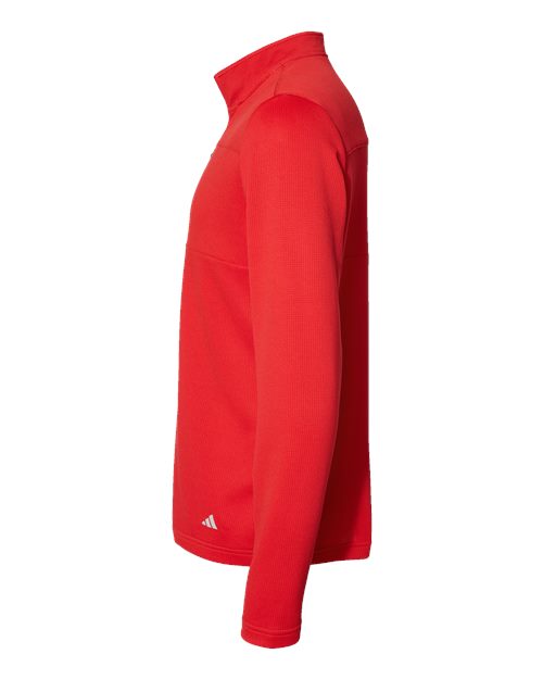 Adidas Men's 3-Stripes Double-Knit Quarter-Zip Pullover A482