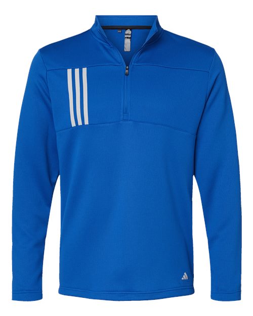 Adidas Men's 3-Stripes Double-Knit Quarter-Zip Pullover A482