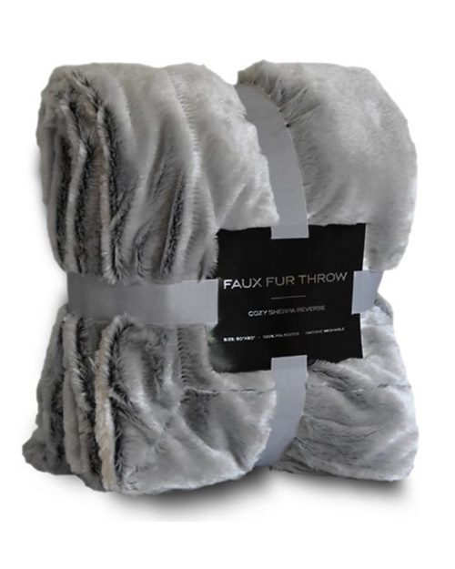 Alpine Fleece Faux Fur Throw Blanket 8730